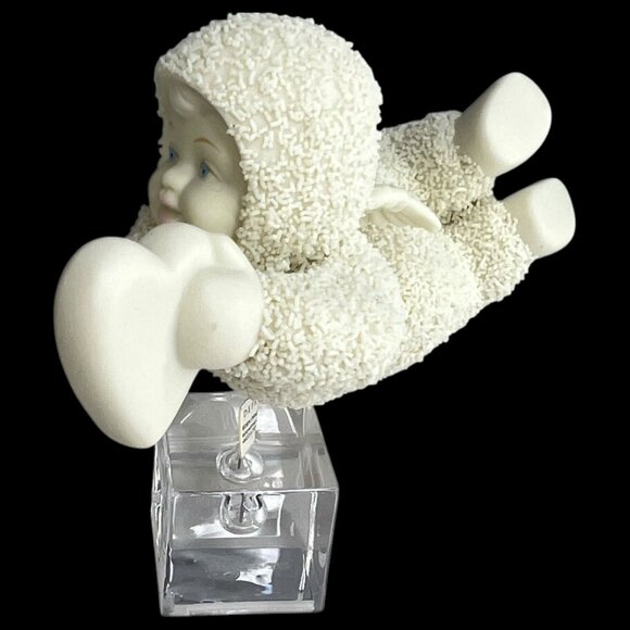 Dept 56 Snowbabies Falling For You Figurine Angle Flying Over Acrylic Cube VTG - Picture 8 of 12